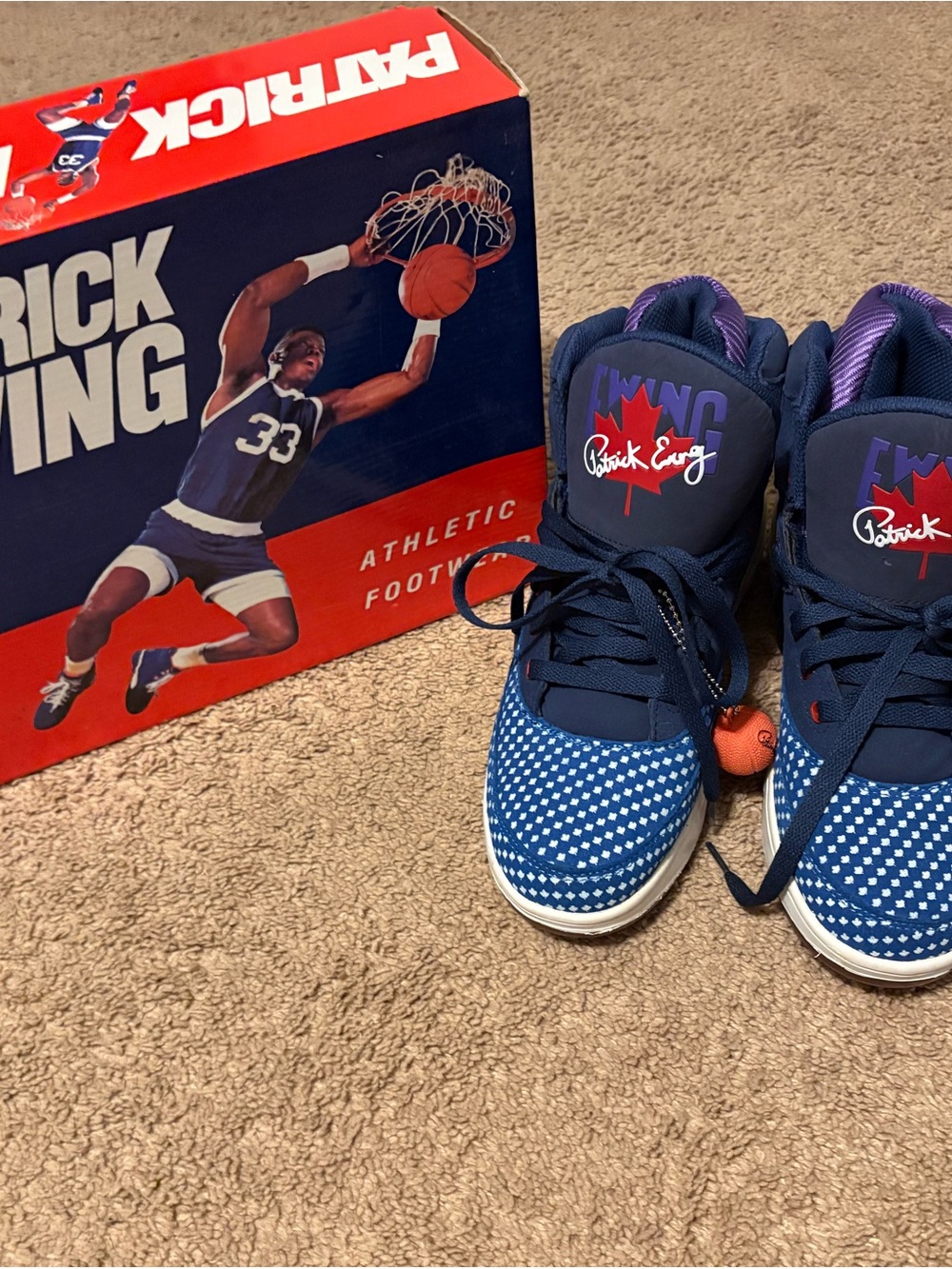 Patrick Ewing Men's Navy and Purple High-Top Athletic Sneakers - Picture 6 of 8
